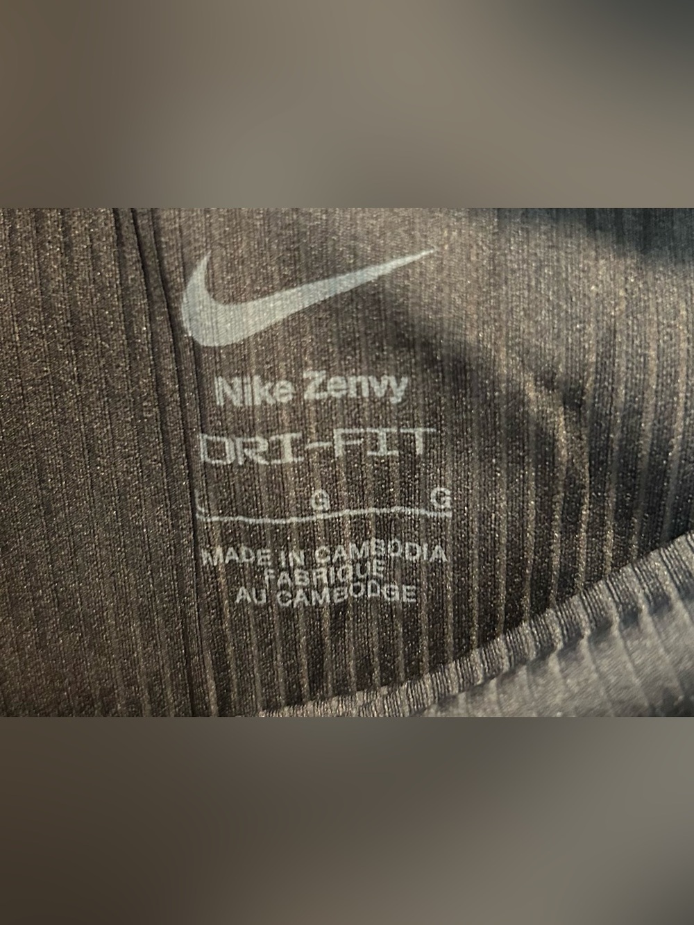 NWT Nike Zenvy Dri Fit Black Ribbed High-Waist 7/8 Leggings Size Large - Picture 2 of 9